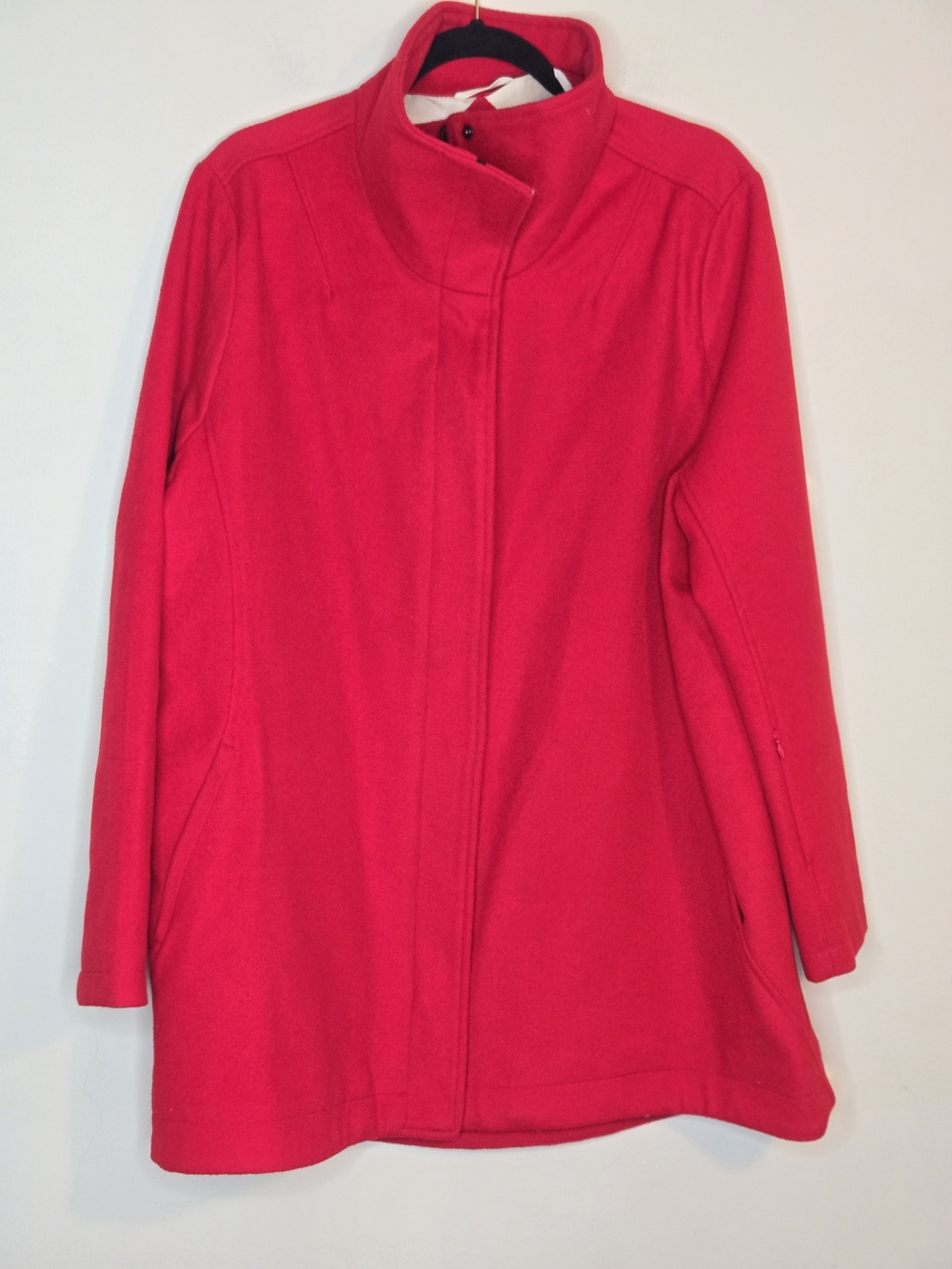 Pendleton Red Wool Blend Stand Collar Coat Hidden Zip Snap Jacket XL - Picture 3 of 10